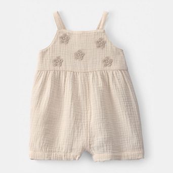 Baby Girl Carter's Flower Embroidered Romper