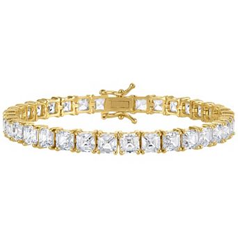 Ivy Sharpe Gold Plated Cubic Zirconia Princess Cut Bracelet
