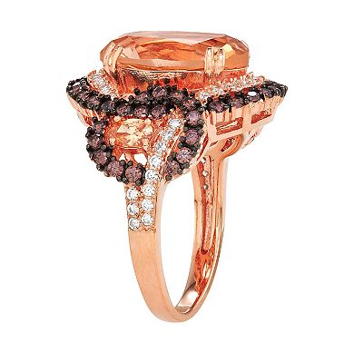 Ivy Sharpe Rose Gold-Tone Cubic Zirconia Round Ring