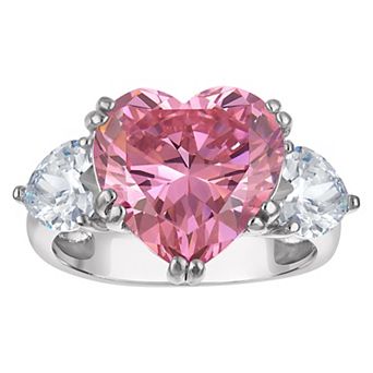 Designs by Gioelli Sterling Silver Cubic Zirconia Heart Ring