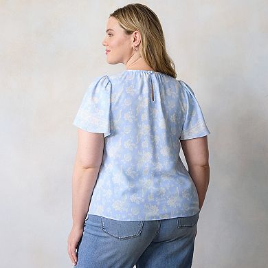 Plus Size LC Lauren Conrad Bell Sleeve Blouse