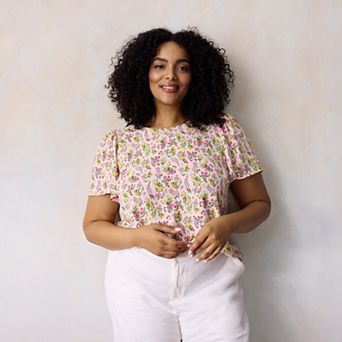Plus Size LC Lauren Conrad Bell Sleeve Blouse