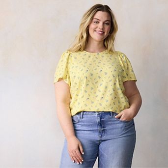 Plus Size LC Lauren Conrad Bell Sleeve Blouse