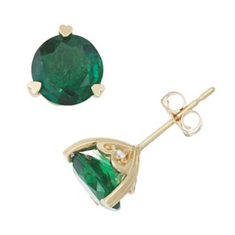 Tiara 10k Gold Lab-Created Gemstone Accent Stud Earrings