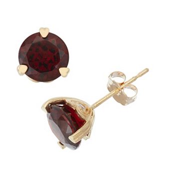 Tiara 10k Gold Gemstone And Diamond Accent Stud Earrings