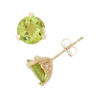Tiara 10k Gold Lab-Created Gemstone Accent Stud Earrings