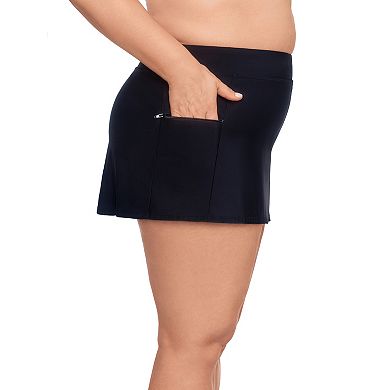 Plus Size Bal Harbour Skort with Side Zipper Pocket