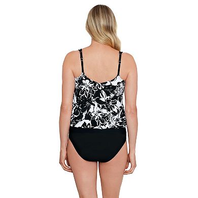 Women's Bal Harbour V-Neck Blouson Ring Tankini Swim Top