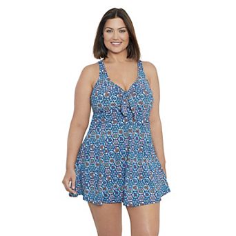 Plus Size Bal Harbour Bow Front Swimdress