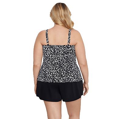 Plus Size Bal Harbour Triple Tier Tankini Swim Top