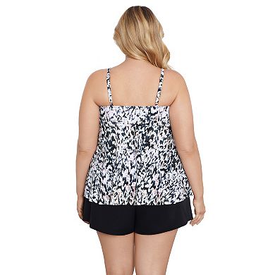 Plus Size Bal Harbour V-Neck Underwire Tankini Swim Top