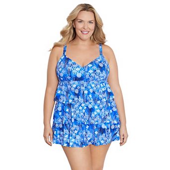 Plus Size Bal Harbour Triple Tier Swimdress