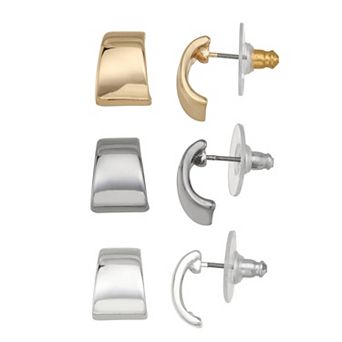 Nine West 3-Pair Button Stud Earrings Set
