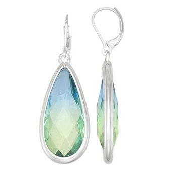 Nine West Silver-Tone Blue Ombre Leverback Drop Earrings