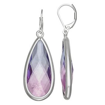 Nine West Silver-Tone Blue Ombre Leverback Drop Earrings