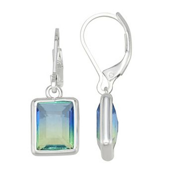 Nine West Silver-Tone Square Simulated Stone Drop Earrings