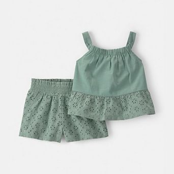 Baby Girl Carter’s 2 pc Eyelet Tank Top & Short Set