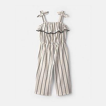 Toddler Girl Carter's Striped Ruffle Jumpsuit
