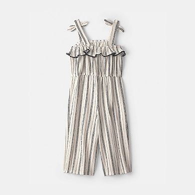 Toddler Girl Carter's Striped Ruffle Jumpsuit