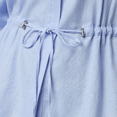 Plus Size Simply Vera Vera Wang Linen Tie Waist Tunic