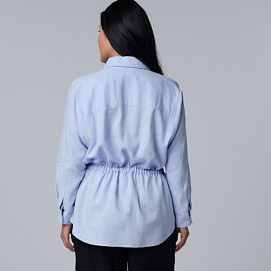 Plus Size Simply Vera Vera Wang Linen Tie Waist Tunic