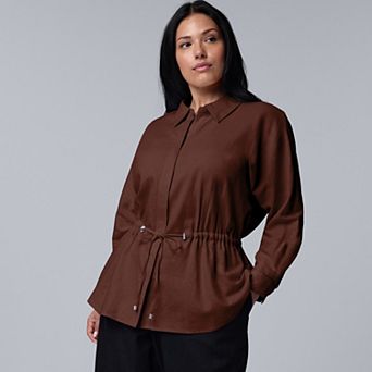 Plus Size Simply Vera Vera Wang Linen Tie Waist Tunic