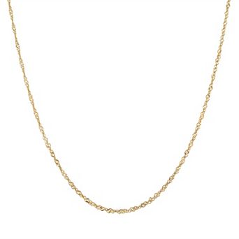 Jordan Blue 10k Gold Singapore Chain Necklace