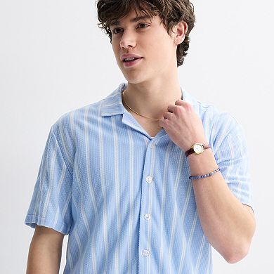 Men's Retrofit Short Sleeve Textured Camp T-Shirt