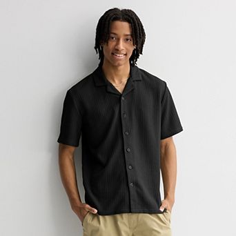 Men's Retrofit Short Sleeve Textured Camp T-Shirt