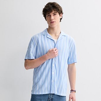 Men's Retrofit Short Sleeve Textured Camp T-Shirt