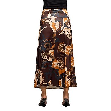 Maternity 24Seven Comfort Apparel Elastic Waist Maxi Skirt