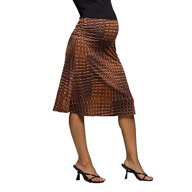 Maternity 24Seven Comfort Apparel Geometric Print Skirt