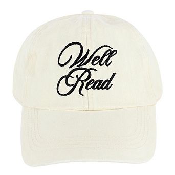 David & Young Women's Well Read Washed Embroidered Baseball Cap