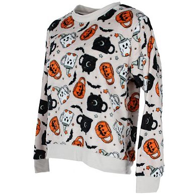 Weekending Women's Plush Halloween Mug Crewneck with Socks Set
