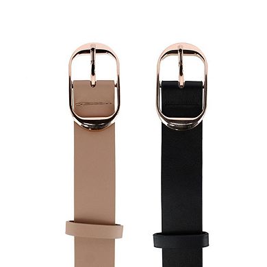 CTM Women's Plus Size Belt with Centerbar Buckle (Pack of 2 Colors)