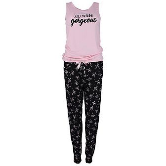 Grumpy & Gorgeous Women's Plus Size Good Morning Gorgeous Jogger Pajama Set