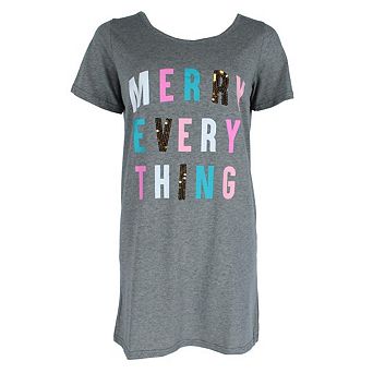 Not a Morning Person Women's Plus Size Merry Everything Short Sleeve Night Shirt