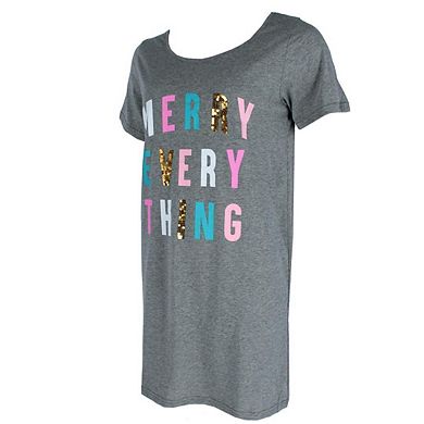 Not a Morning Person Women's Plus Size Merry Everything Short Sleeve Night Shirt
