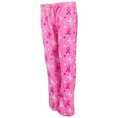 Weekending Women's Breast Cancer Plush Pajama Pant and Socks Set