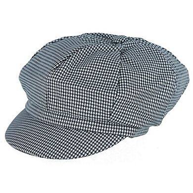 CTM Girl's Houndstooth Cabbie Hat
