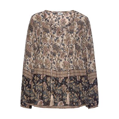 Lascana Women's Floral Peasant Look Blouse