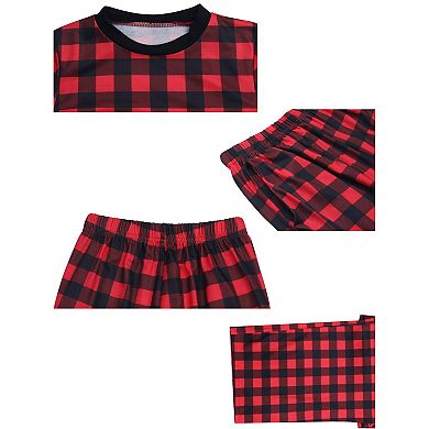 Women's Family Matching Pajama Sets Buffalo Long Sleeve Top and Pants with Pockets 2pc Sleepwear