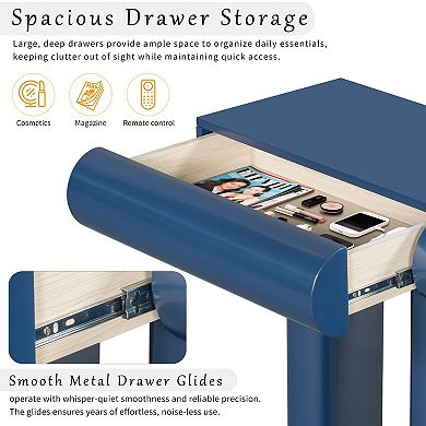 47.6" Painted Entryway Console Table with 2 Curved Drawers