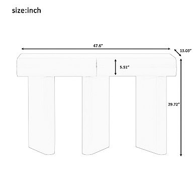 47.6" Painted Entryway Console Table with 2 Curved Drawers