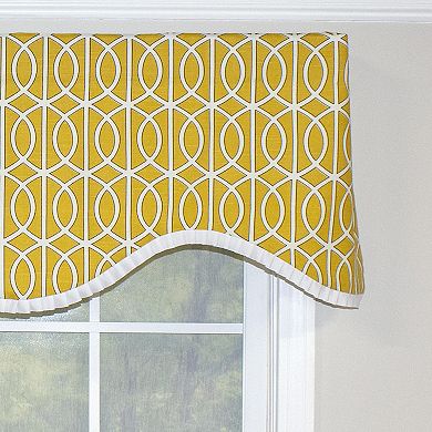 Sequence Ruffled Cornice 100% Cotton with Fully Lined 3" Rod Pocket Valance for Windows