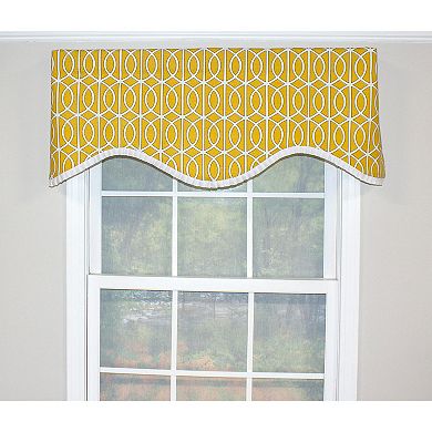 Sequence Ruffled Cornice 100% Cotton with Fully Lined 3" Rod Pocket Valance for Windows