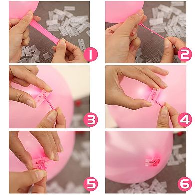 Plastic Balloon Clips 300 pcs for Sealing, Ties for Wedding, Birthday & Party Decor