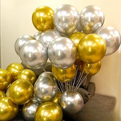 Metallic Chrome Balloons Thick Silver Helium Balloons 100pcs 12" for Wedding or Party Decor