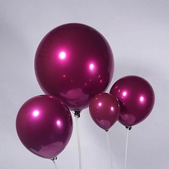 Burgundy Arch Kit Metallic Maroon Double-Stuffed Balloons 52 pc for Wedding or Fall Events