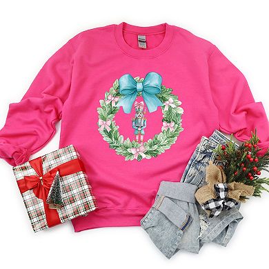 Nutcracker Wreath Coquette - Women's Graphic Sweatshirt